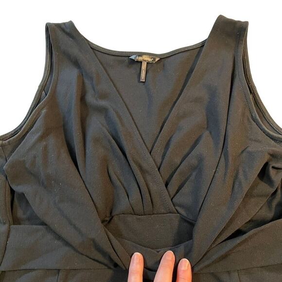 Daisy Fuentes Womens Sheath Dress V Neck Sleeveless Classic Sexy Black Large - Picture 4 of 9